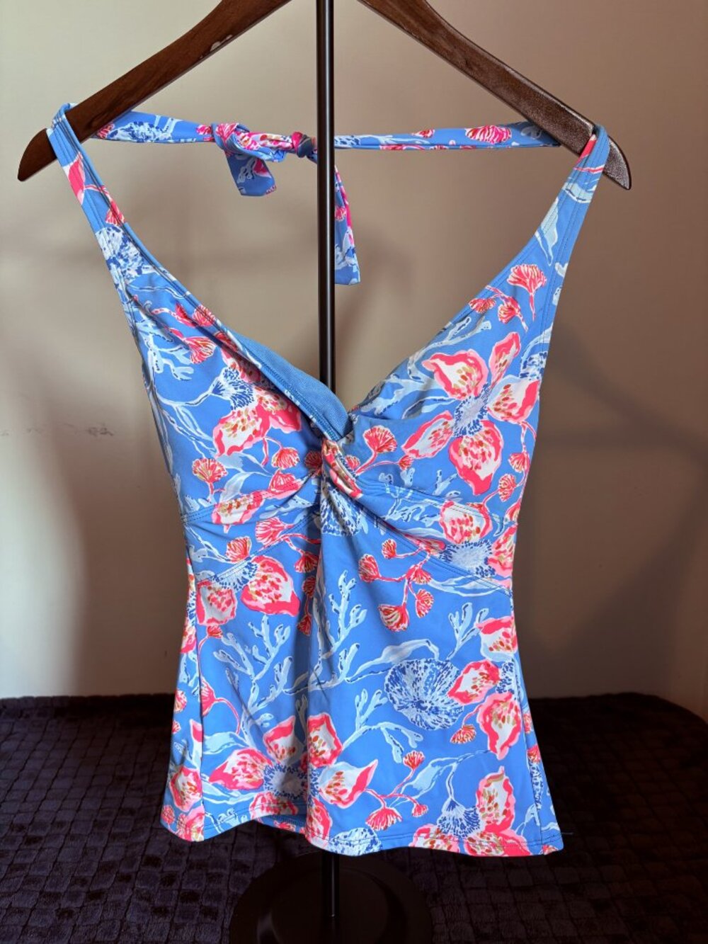 Llly Pulitzer Size 8 Coen Halter Tankini Swim Top Bahamian Rhapsody NWT